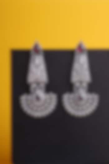 White Finish Kemp Stone Temple Earrings In Sterling Silver by Mero at Pernia's Pop Up Shop