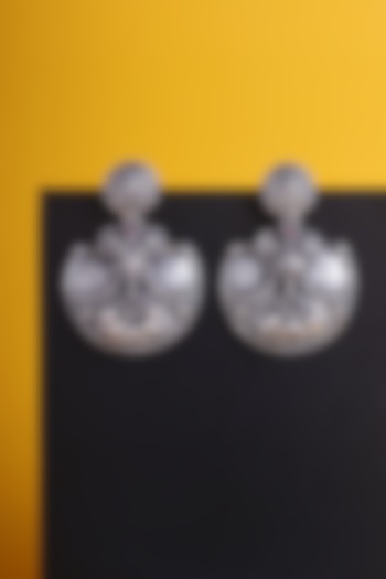 White Finish Kemp stone Temple Earrings In Sterling Silver by Mero at Pernia's Pop Up Shop