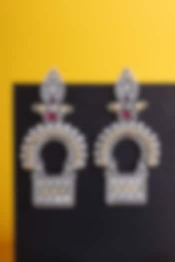 White Finish Kemp stone Temple Drop Earrings In Sterling Silver by Mero at Pernia's Pop Up Shop