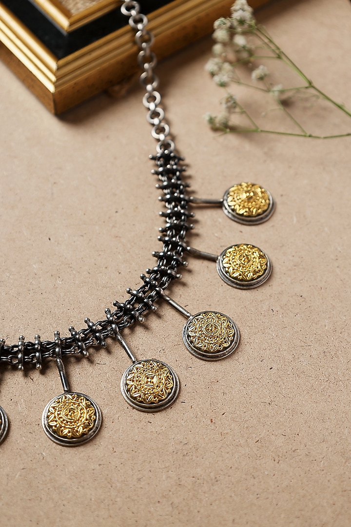 Two-Tone Finish Necklace In Sterling Silver by Mero at Pernia's Pop Up Shop