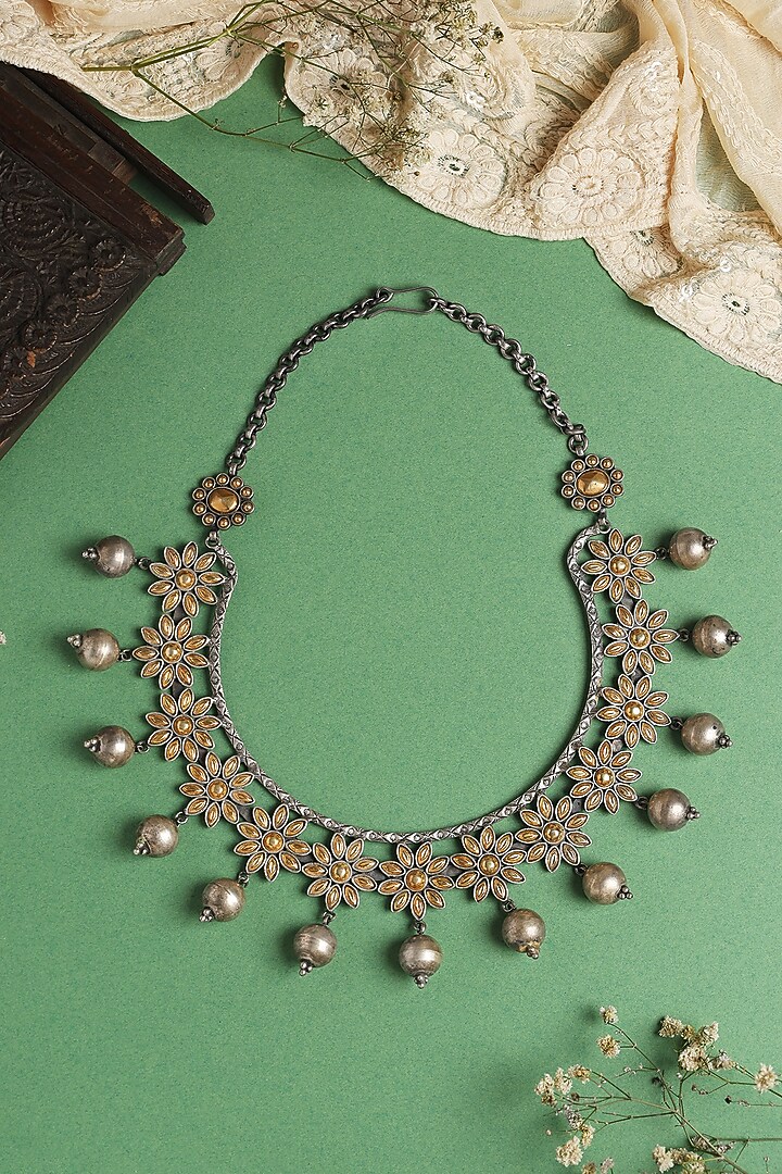 Two-Tone Finish Necklace In Sterling Silver by Mero at Pernia's Pop Up Shop