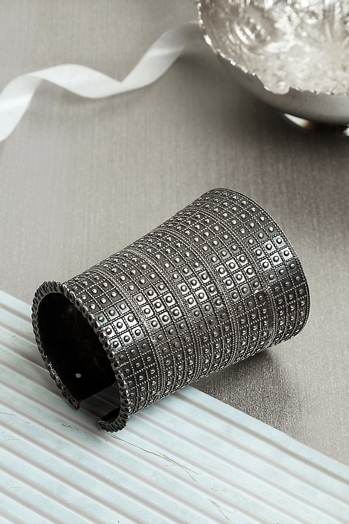 Silver Finish Cuff In Sterling Silver by Mero at Pernia's Pop Up Shop