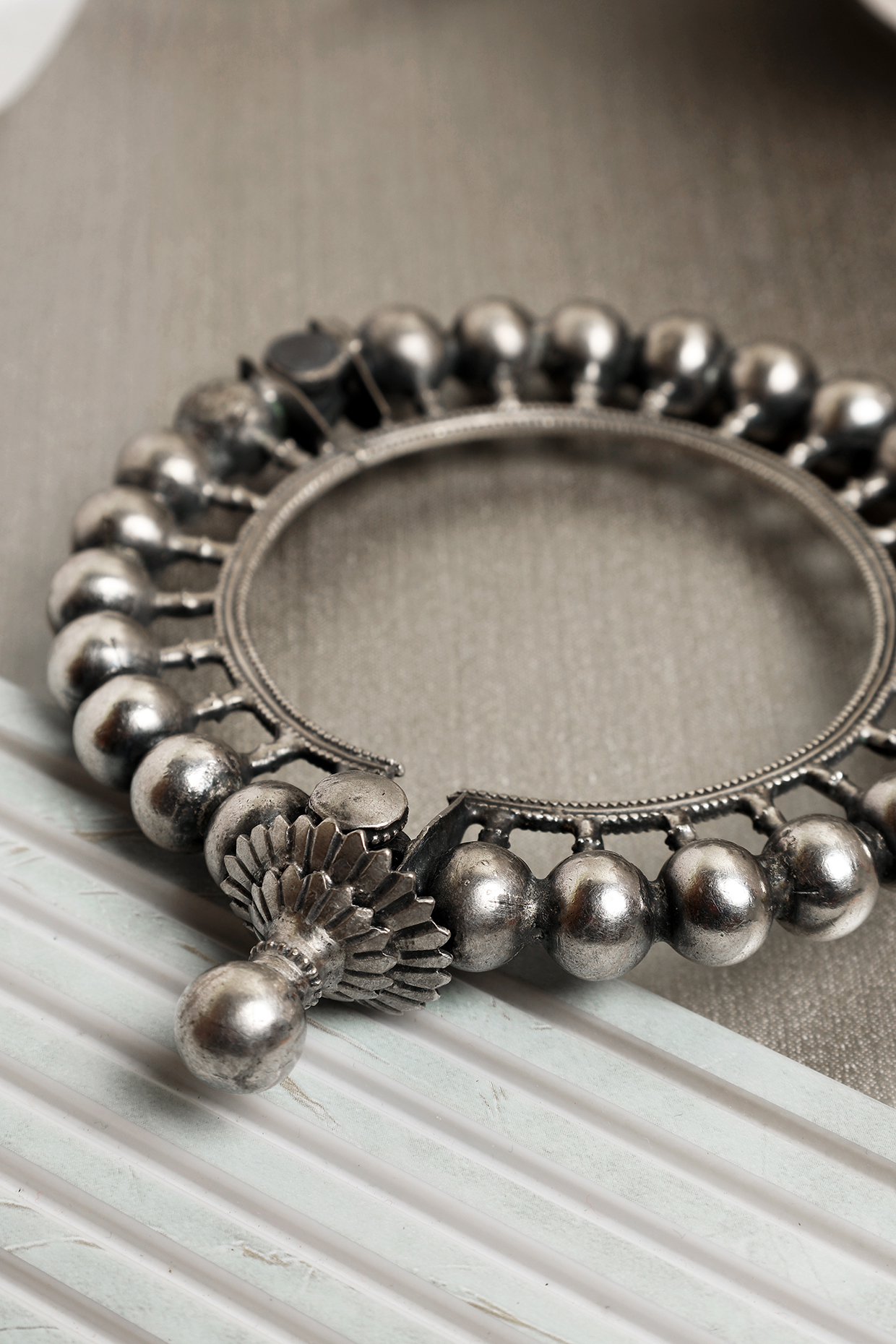 Vintage Rajasthani Sterling Silver Square Kada Bracelet Vintage Rajasthani Sterling Silver Square Kada Bracelet