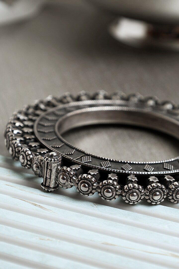 Silver Finish Vintage Kada In Sterling Silver by Mero at Pernia's Pop Up Shop