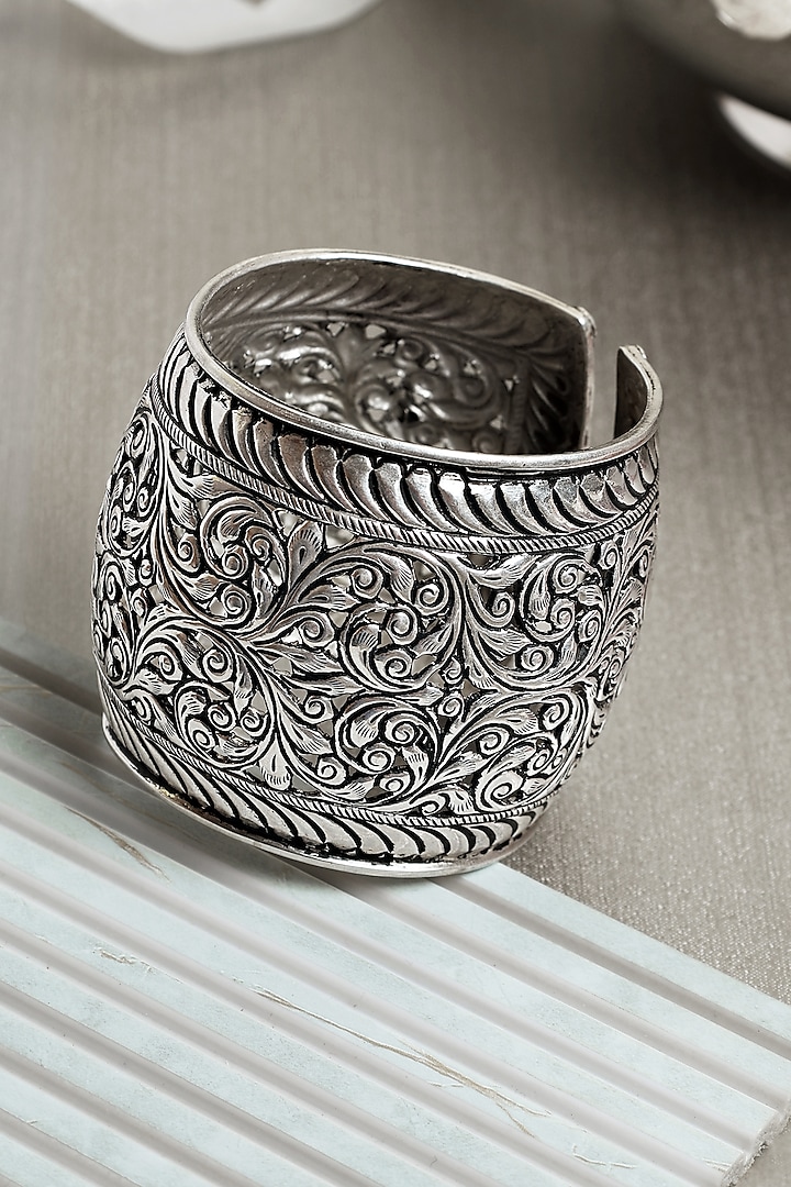 Silver Finish Chitai Cuff In Sterling Silver by Mero at Pernia's Pop Up Shop