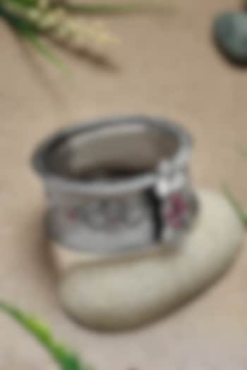 Silver Finish Ruby Kada In Sterling Silver by Mero at Pernia's Pop Up Shop