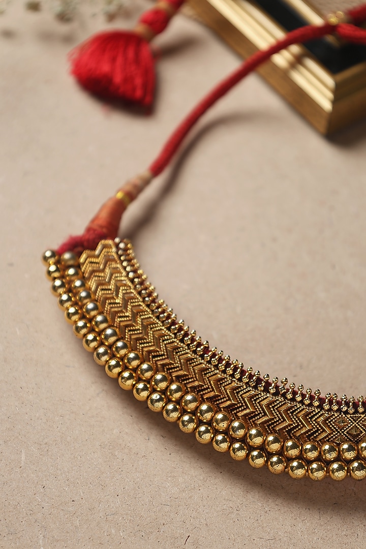 Gold Finish Thussi Necklace In Sterling Silver by Mero at Pernia's Pop Up Shop
