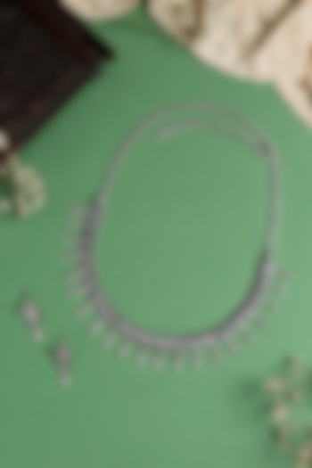 White Finish Necklace Set In Sterling Silver by Mero at Pernia's Pop Up Shop
