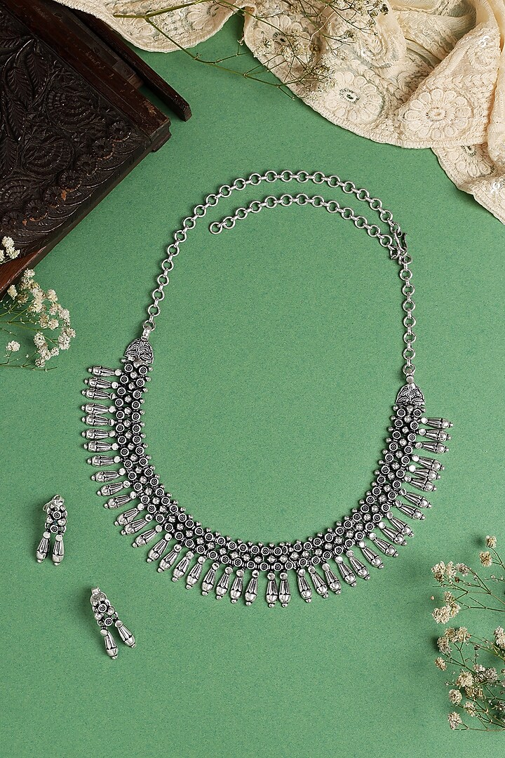 Two-Tone Finish Necklace Set In Sterling Silver by Mero at Pernia's Pop Up Shop