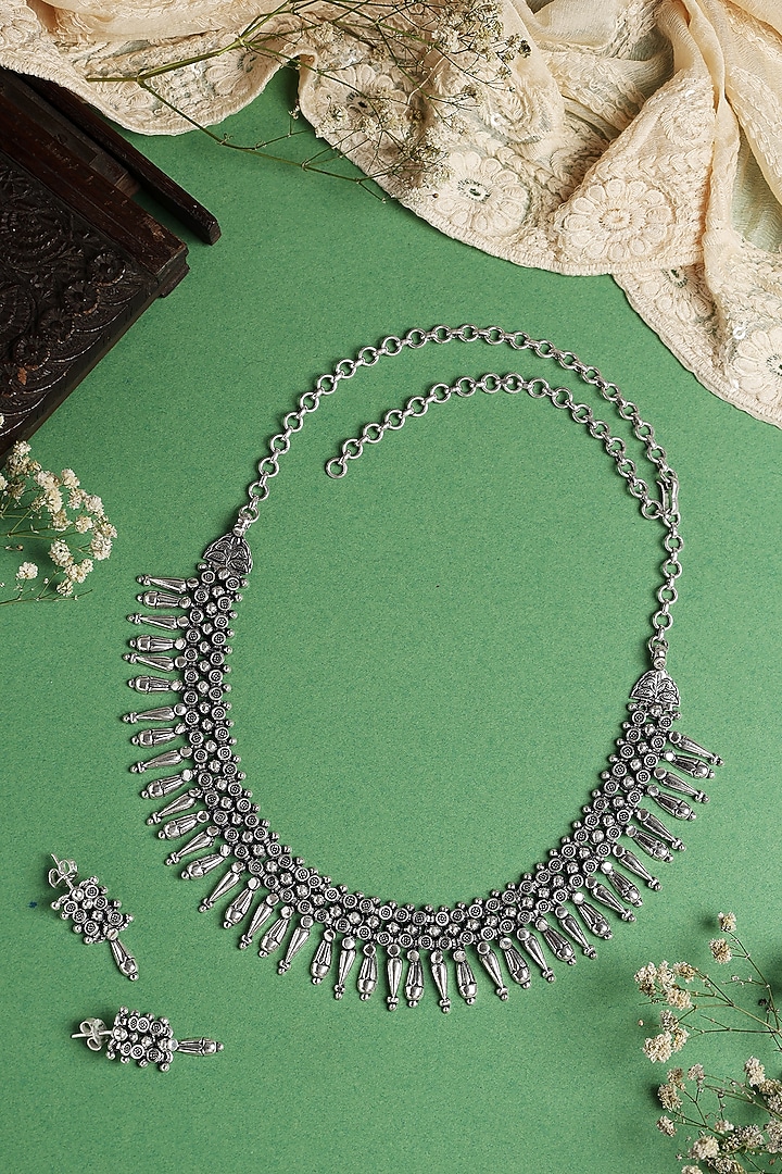 Two-Tone Finish Tribal Necklace Set In Sterling Silver by Mero at Pernia's Pop Up Shop