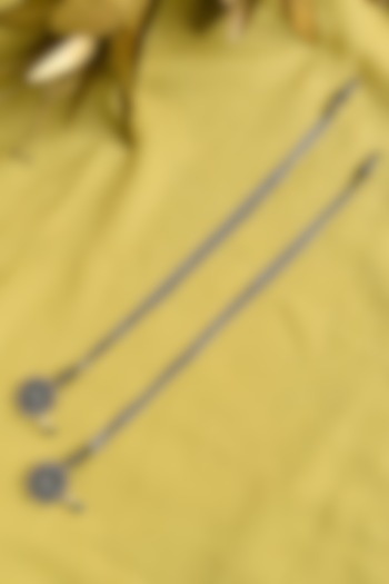 White Finish Multi-Colored Stone Tribal Anklets (Set Of 2) In Sterling Silver by Mero at Pernia's Pop Up Shop