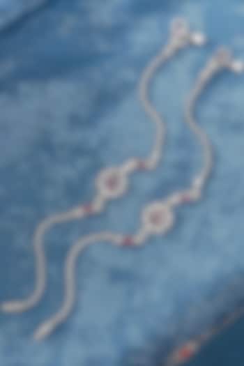 Silver Finish Synthetic Stone Anklets In Sterling Silver by Mero at Pernia's Pop Up Shop