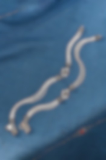 Silver Finish Synthetic Stone Anklets In Sterling Silver by Mero at Pernia's Pop Up Shop