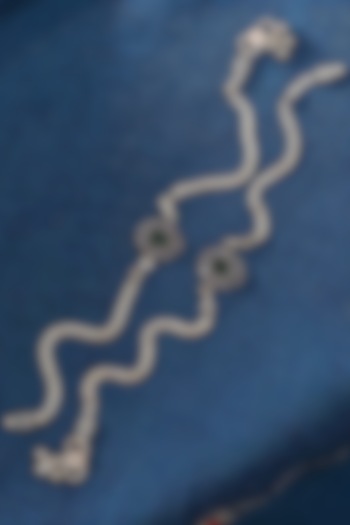 Silver Finish Synthetic Stone Anklets In Sterling Silver by Mero at Pernia's Pop Up Shop