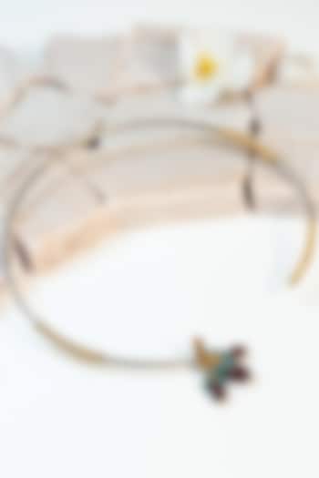 Two Tone Finish Kundan Tribal Hasli Necklace In Sterling Silver by Mero at Pernia's Pop Up Shop