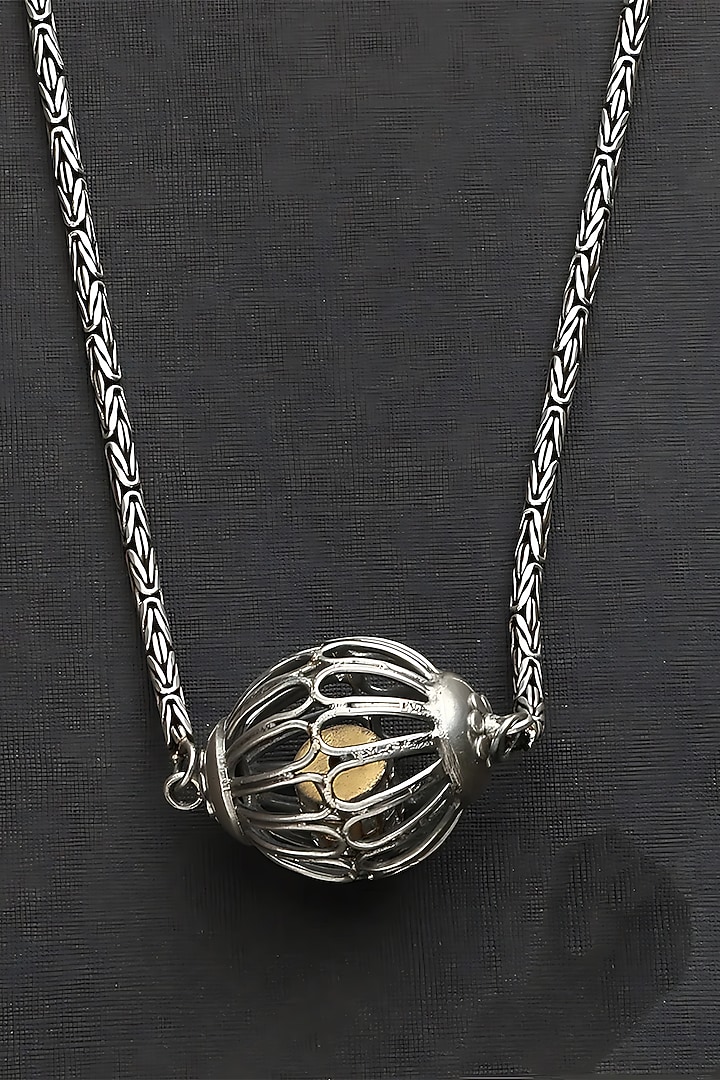 White Finish Kundan Polki Ball Necklace In Sterling Silver by Mero at Pernia's Pop Up Shop