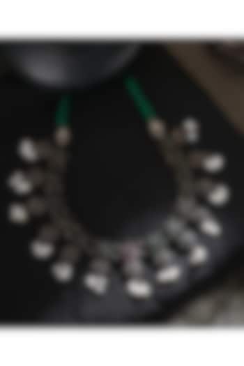 White Finish Kempstone & Pearl Tribal Necklace In Sterling Silver by Mero at Pernia's Pop Up Shop