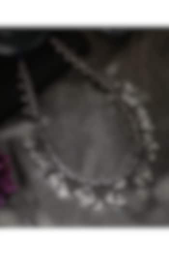 White Finish Red & Green Kempstone Tribal Necklace In Sterling Silver by Mero at Pernia's Pop Up Shop