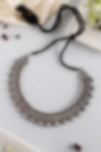 White Finish Kempstone Tribal Temple Necklace In Sterling Silver by Mero at Pernia's Pop Up Shop