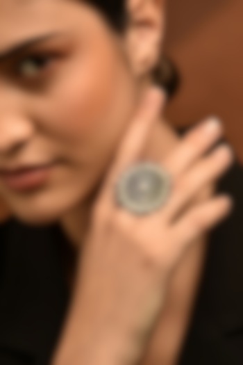 White Finish Tribal Ring In Sterling Silver by Mero at Pernia's Pop Up Shop