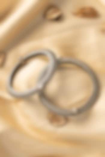 White Finish Temple Bangles In Sterling Silver (Set Of 2) by Mero at Pernia's Pop Up Shop