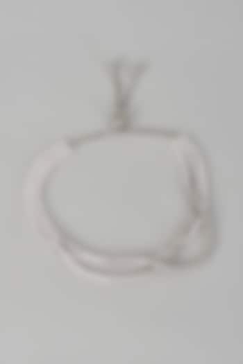 White Finish Zircon Tennis Bracelet In Sterling Silver by Mero