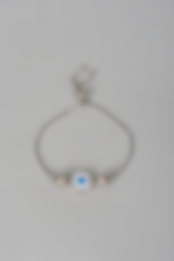 White Finish Zircon Evil Eye Bracelet In Sterling Silver by Mero at Pernia's Pop Up Shop