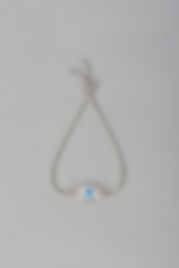 White Finish Zircon Evil Eye Bracelet In Sterling Silver by Mero at Pernia's Pop Up Shop