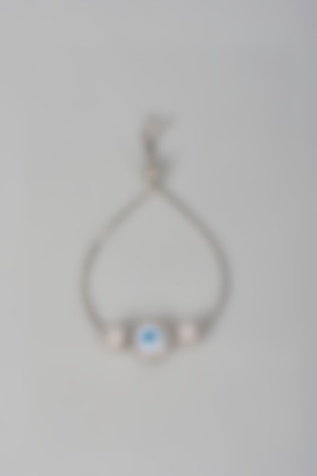 White Finish Zircon Evil Eye Bracelet In Sterling Silver by Mero at Pernia's Pop Up Shop