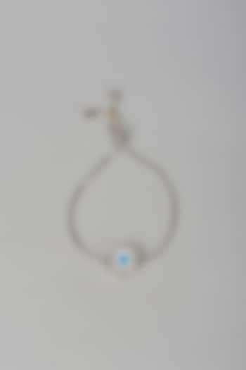 White Finish Zircon Evil Eye Bracelet In Sterling Silver by Mero at Pernia's Pop Up Shop