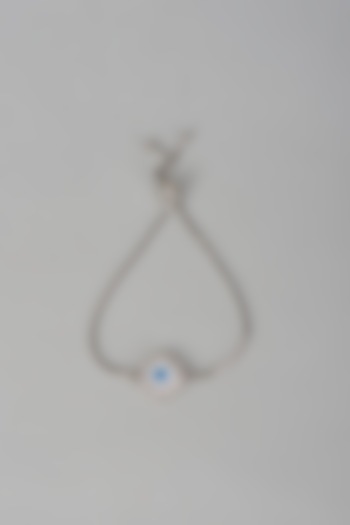 White Finish Zircon Evil Eye Bracelet In Sterling Silver by Mero at Pernia's Pop Up Shop