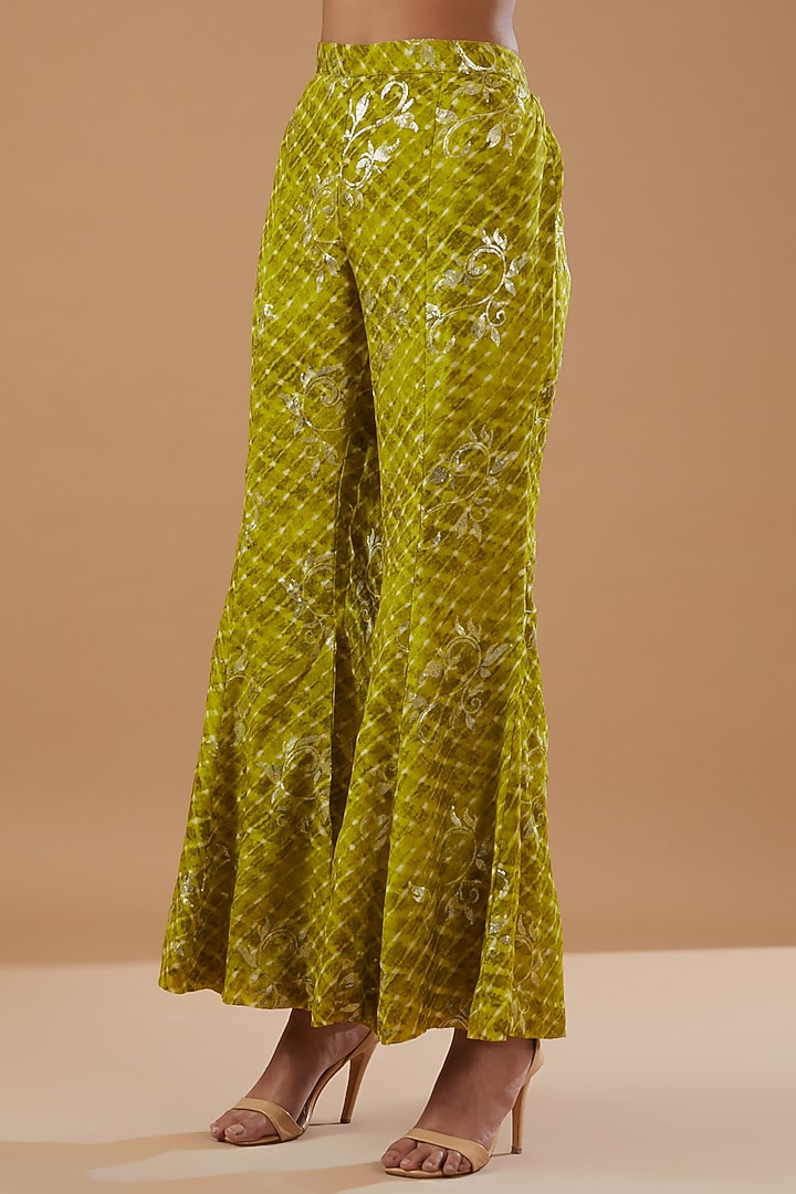 Green Georgette Printed Kurta Set by MERAKI BY POONAM SSANYAA at Pernia's Pop Up Shop