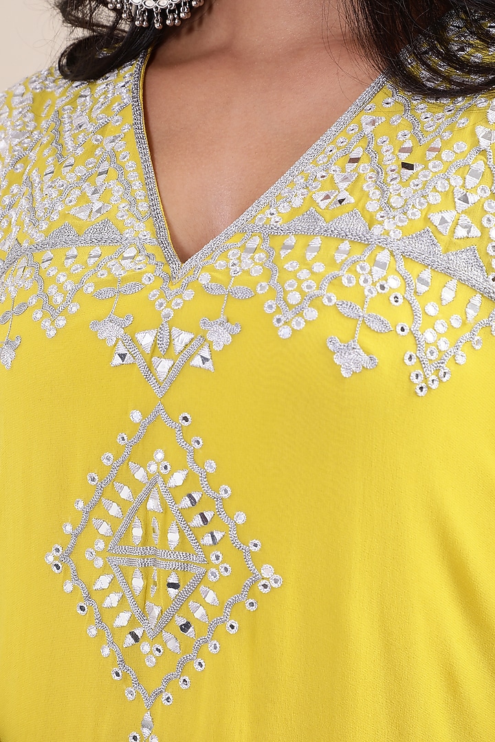 Lemon Georgette Sharara Set by MERAKI BY POONAM SSANYAA at Pernia's Pop Up Shop