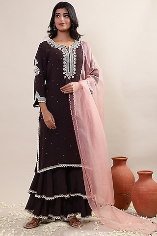 Coca Cola Georgette Sharara Set by MERAKI BY POONAM SSANYAA