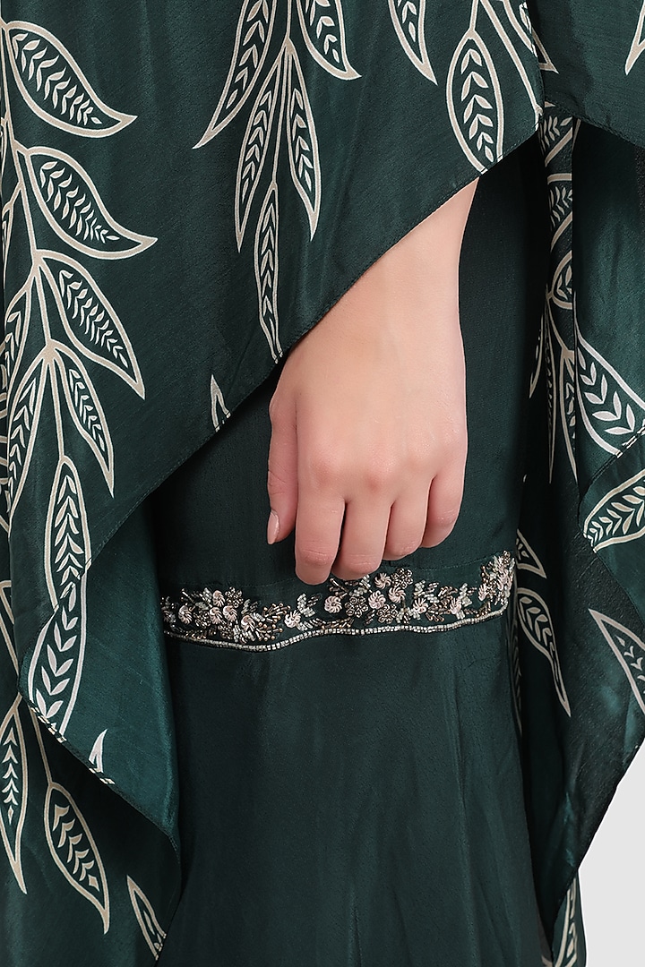Green Viscose Crepe Embellished Party Wear Sharara Set by Meraki By Rachna at Pernia's Pop Up Shop
