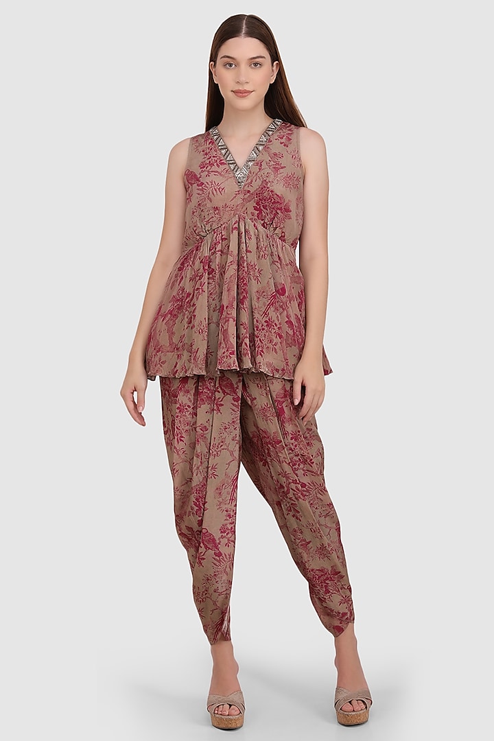 Pink Viscose Crepe Printed Co-Ord Set by Meraki By Rachna at Pernia's Pop Up Shop