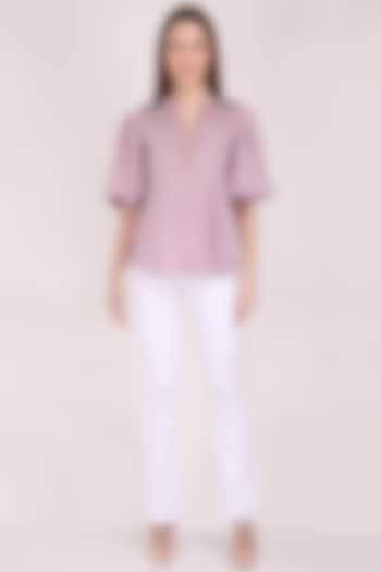 Lilac Chanderi Shirt by Meraki By Rachna at Pernia's Pop Up Shop