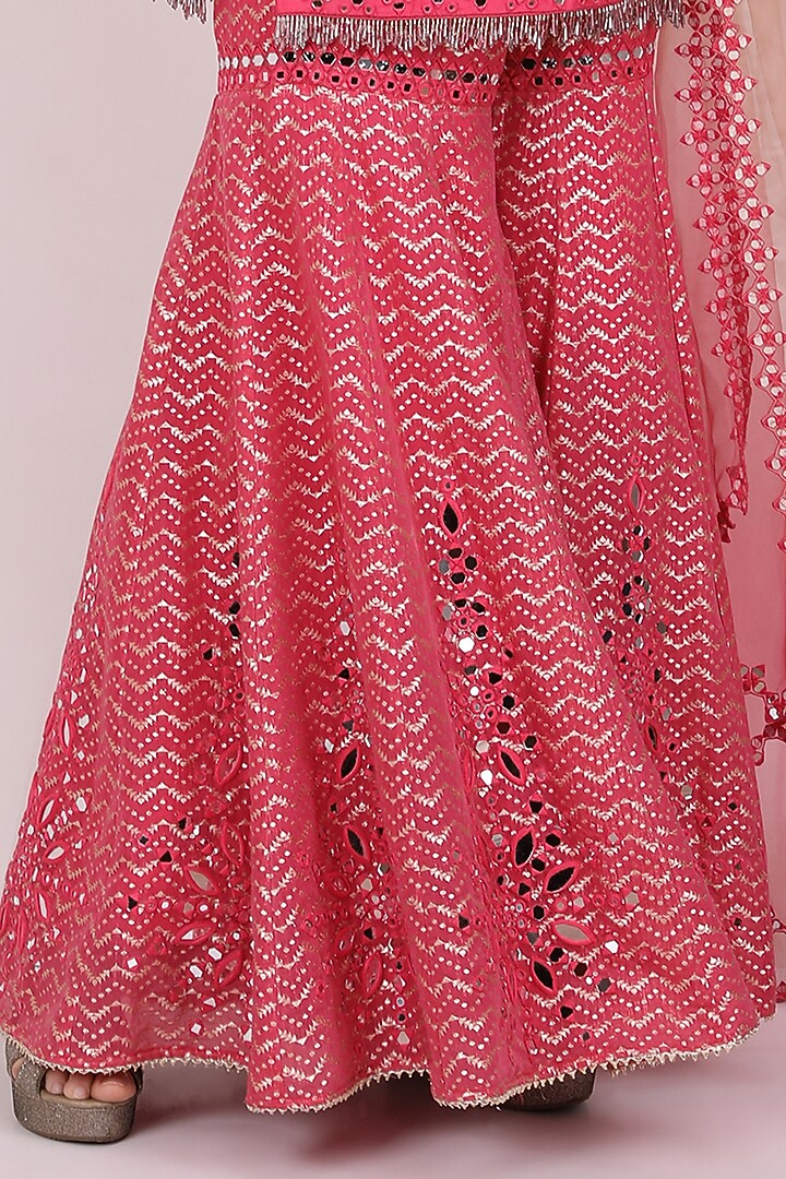 Fuchsia Chanderi Silk Embellished Gharara Set by Meraki By Rachna at Pernia's Pop Up Shop