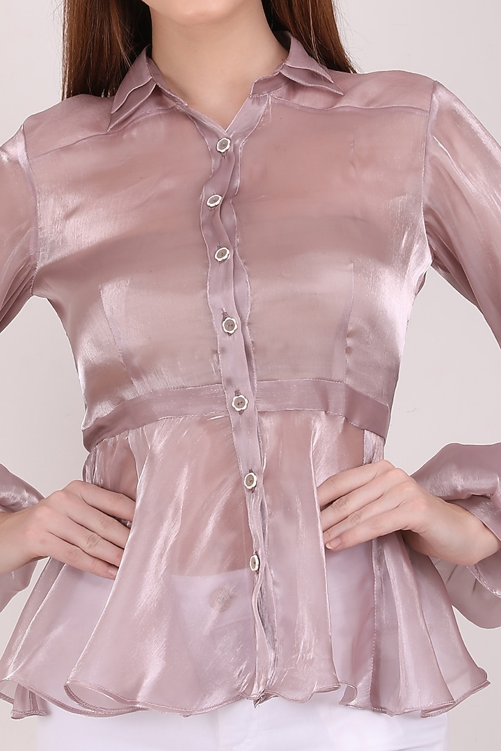 Lilac Organza Top by Meraki By Rachna at Pernia's Pop Up Shop