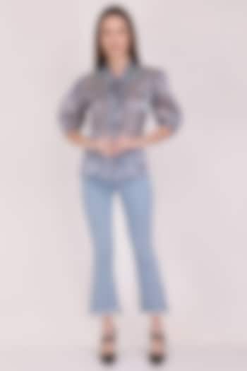 Lavender Fluid Organza Shirt by Meraki By Rachna at Pernia's Pop Up Shop