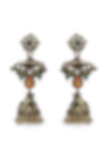 Silver Oxidised Finish Dangler Earrings by Mesh Artisan at Pernia's Pop Up Shop