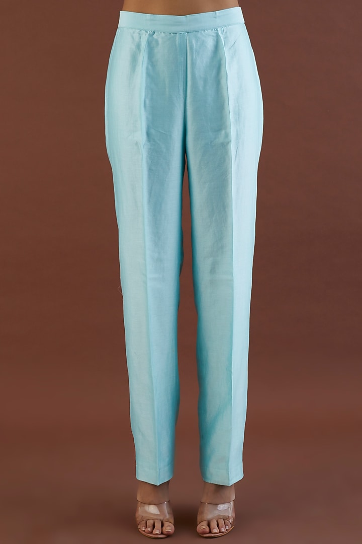 Mint Blue Embroidered Kurta Set by Metamorphs at Pernia's Pop Up Shop