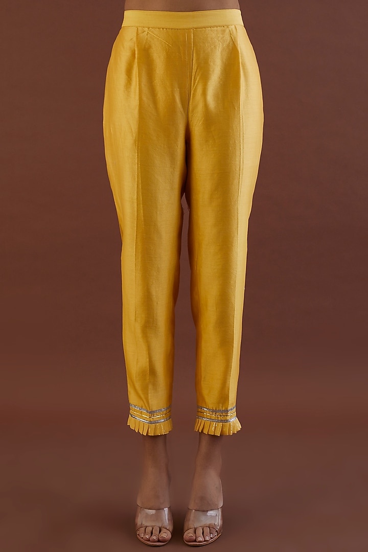 Pale Yellow Embroidered Tunic Set by Metamorphs at Pernia's Pop Up Shop