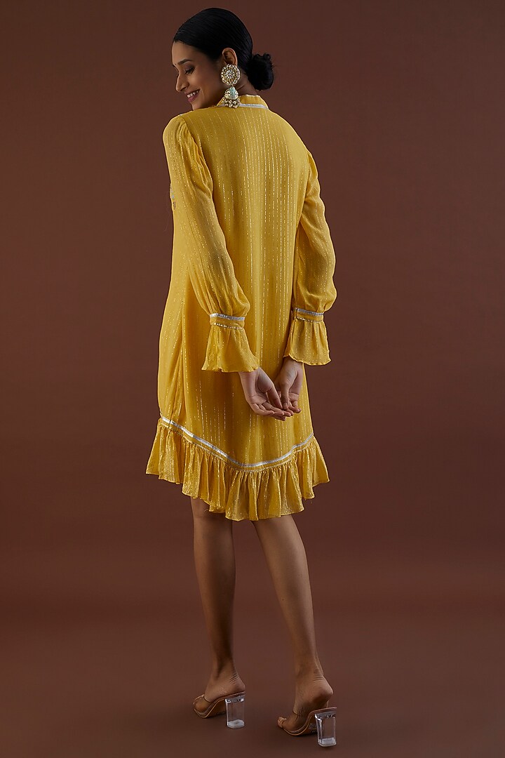 Pale Yellow Embroidered Summer Dress by Metamorphs at Pernia's Pop Up Shop