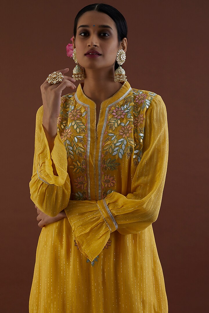 Pale Yellow Embroidered Summer Dress by Metamorphs at Pernia's Pop Up Shop