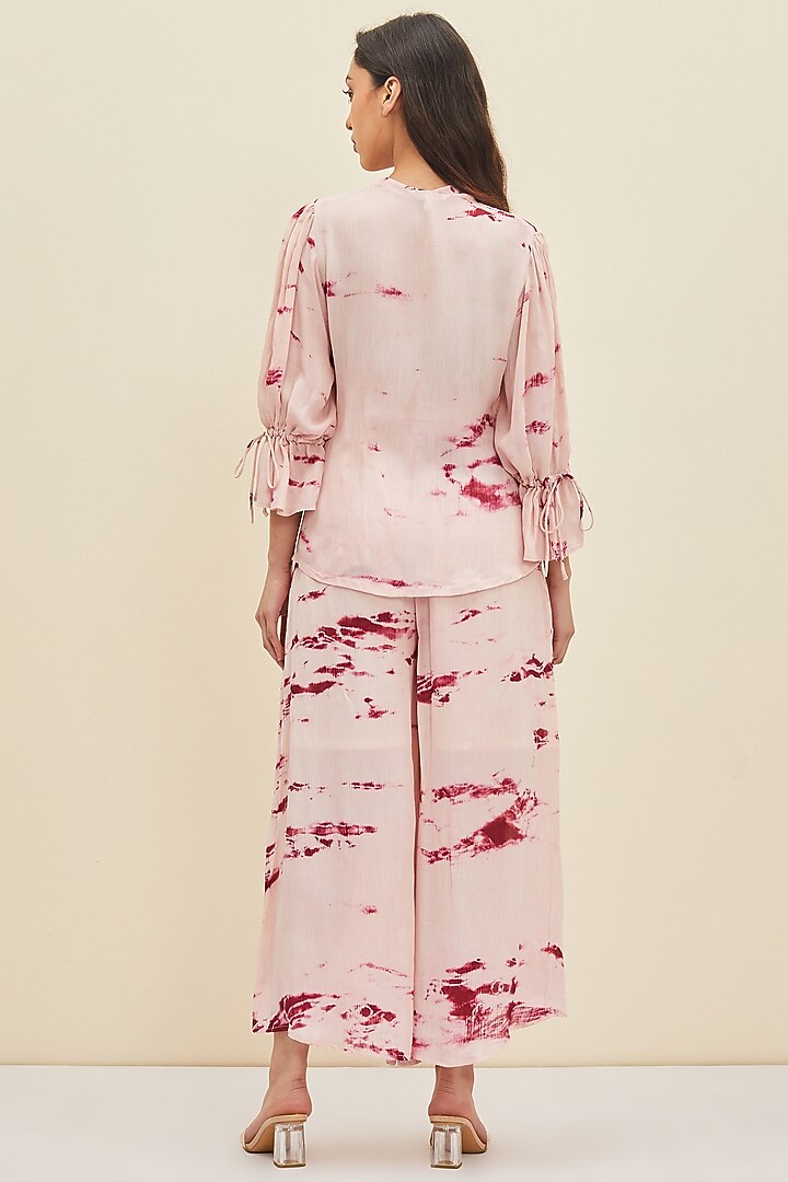 Blush Pink Hand Tie-Dyed Flowy Blouse by Meadow at Pernia's Pop Up Shop