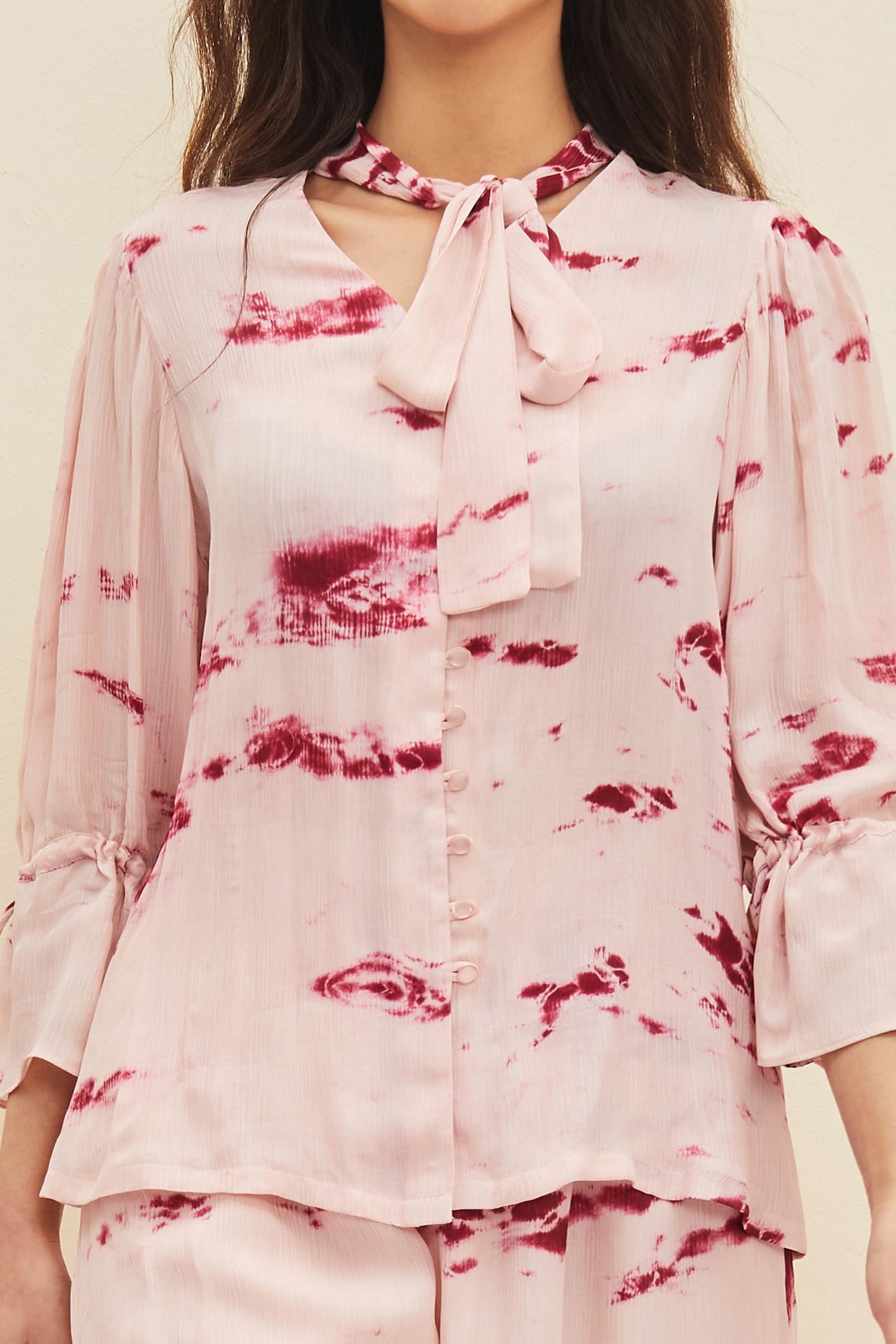 Pink cheap flowy blouse