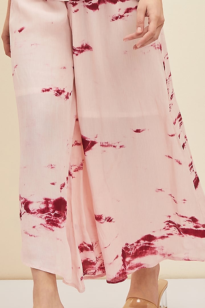 Blush Pink Tie-Dyed Flared Pants by Meadow at Pernia's Pop Up Shop