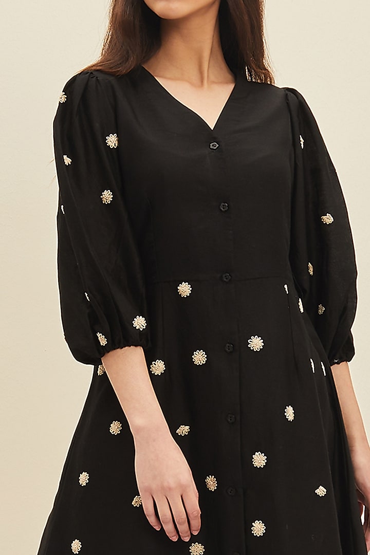 Black Hand Embroidered Tunic Set by Meadow at Pernia's Pop Up Shop