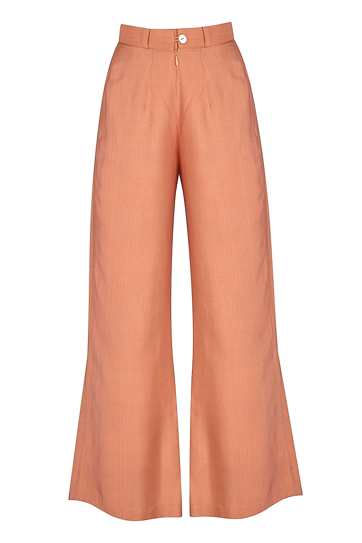Coral Orange Wide Leg Pants by Meadow